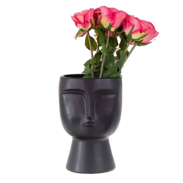 Ceramic vase from the Faces series - Black