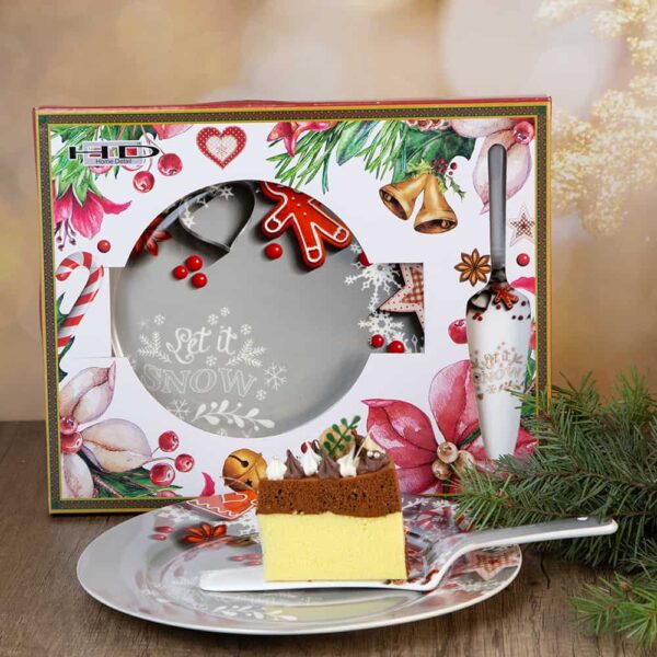 Cake Plate with Spatula - The Taste of Christmas