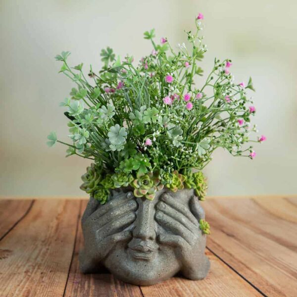 Illuminated flowerpot - Closed eyes