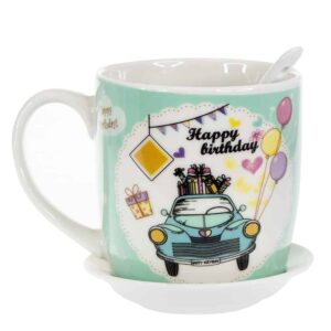 Green car gift cup