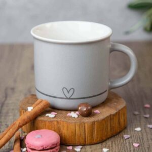 Gift mug - Grey heart 330ml