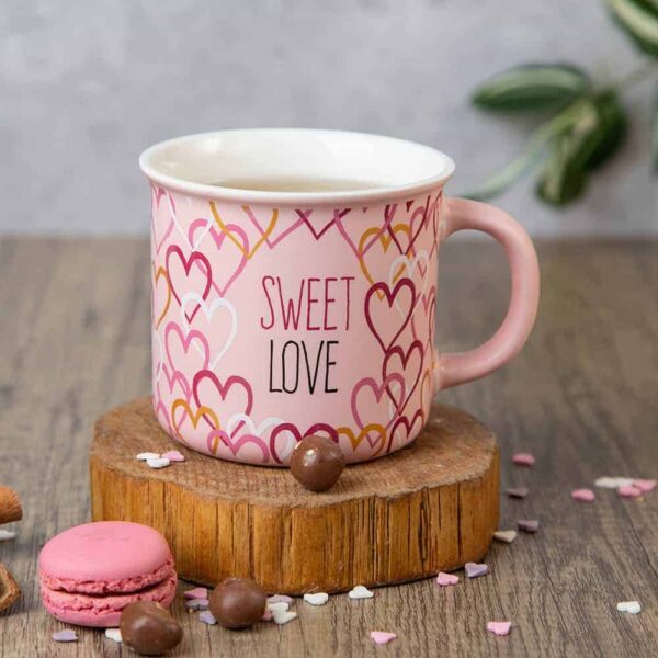 Gift mug - Pink hearts 270ml