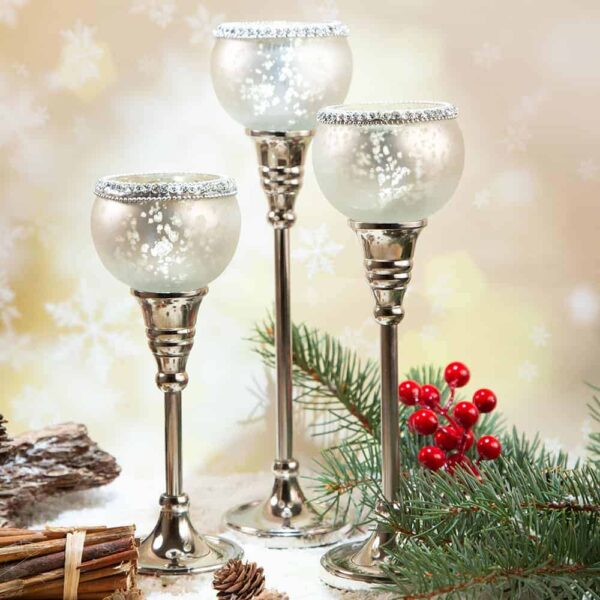 Christmas candlestick Silver - L