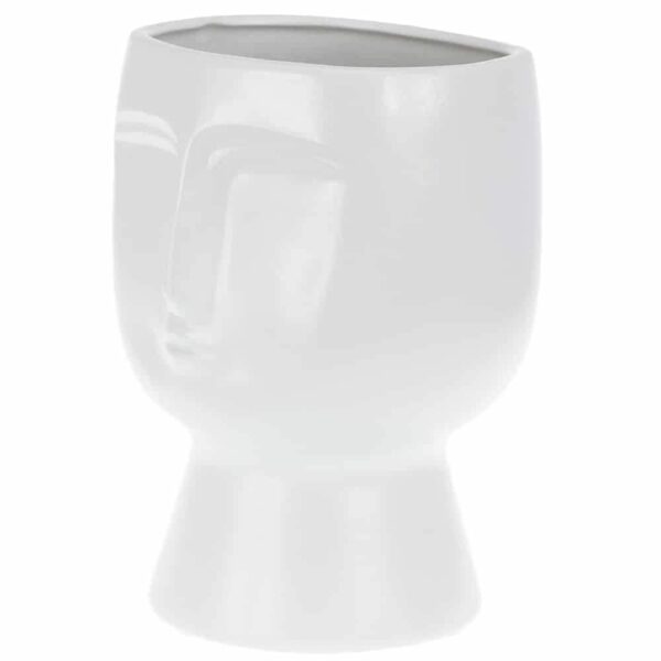 Ceramic vase from the Faces series - white