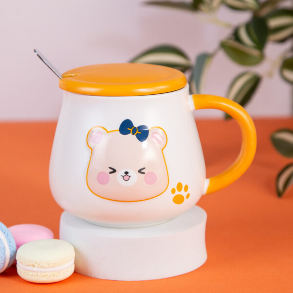 Gift Mug with Lid and Spoon – Bear Cub 410ml