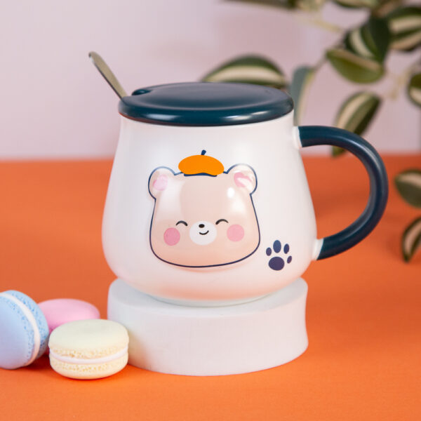 Gift Mug with Lid and Spoon – Bear Cub 410ml