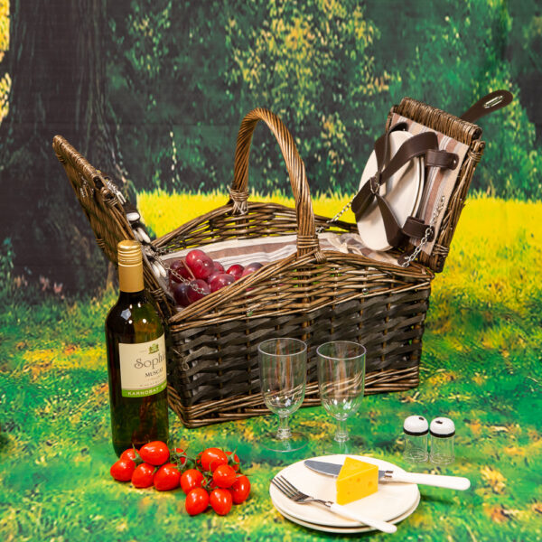 Picnic Basket for Four - Colorful Plaid