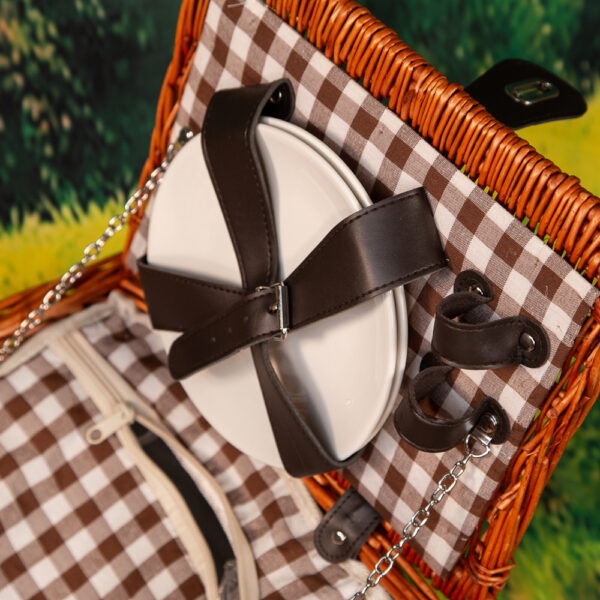 Picnic basket for four - Plaid