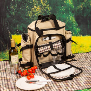 Picnic Backpack for Two - Beige