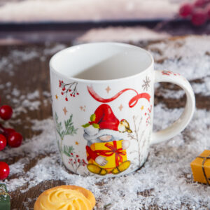 Christmas mug Leprechaun with red cap - 340ml