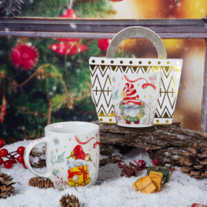 Christmas mug Leprechaun with red cap - 340ml