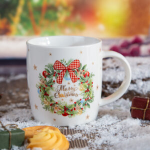 Christmas mug Green patterns - 340ml