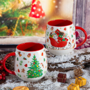 Christmas mug with red handle - 480ml