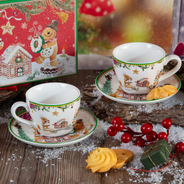 Set of two Christmas cups and saucers Spitaki - 120ml