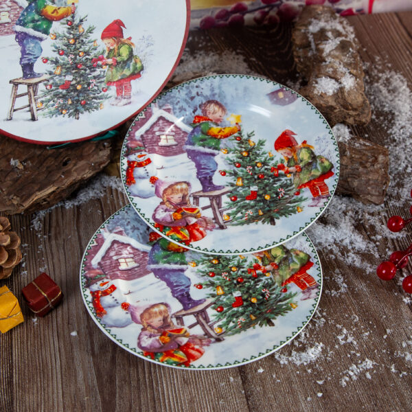 Set of two Christmas plates Christmas tree - 19cm