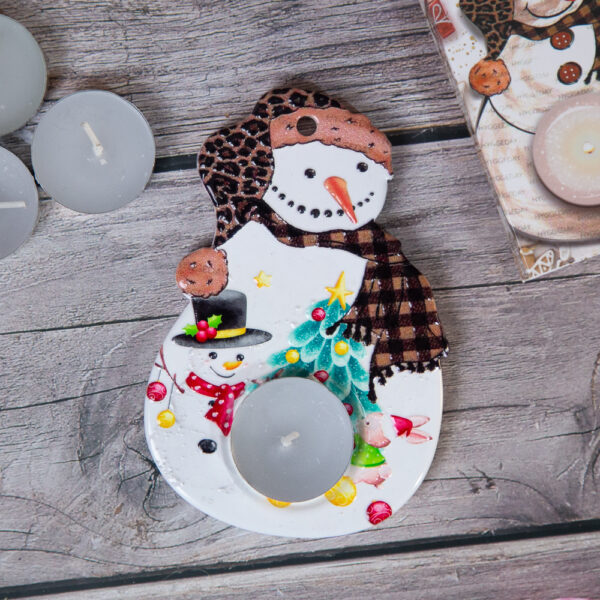 Christmas Candlestick - Snowman