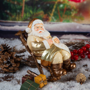 Christmas figurine Gold - Santa Claus 15cm