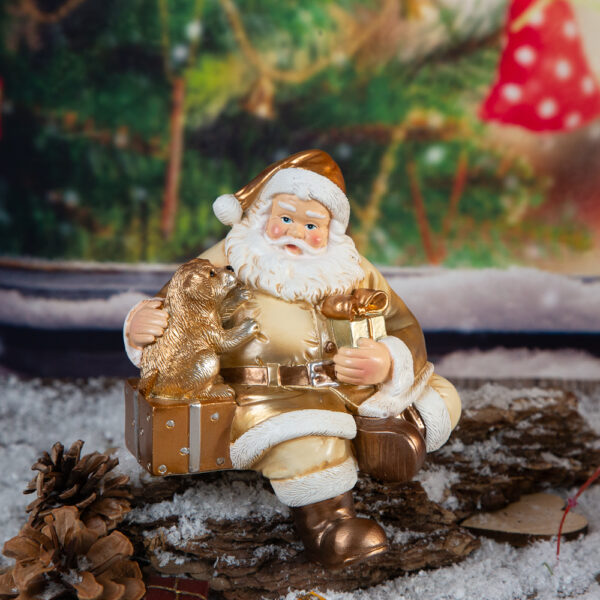 Christmas figurine Gold - Santa Claus 17cm