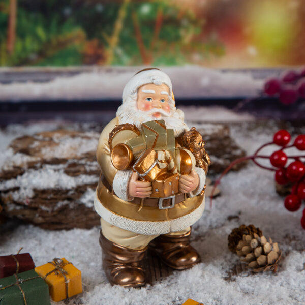 Christmas figurine Gold - Santa Claus 15cm