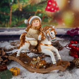 Christmas figurine - Child with a horse 21cm