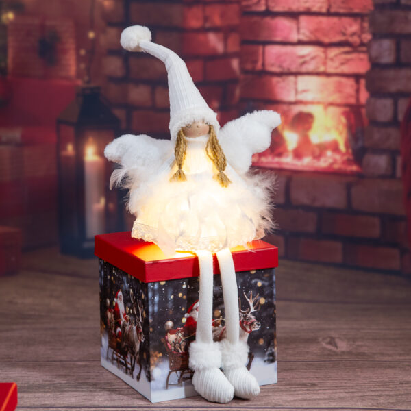 Christmas decoration Illuminated Fairy with hanging legs - 60cm