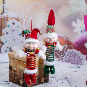 Christmas decoration Elf with spring - 45cm