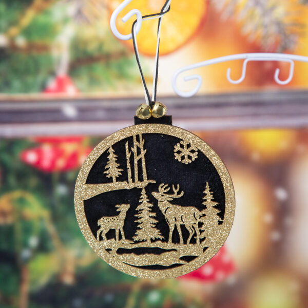 Wooden decoration - Golden Christmas