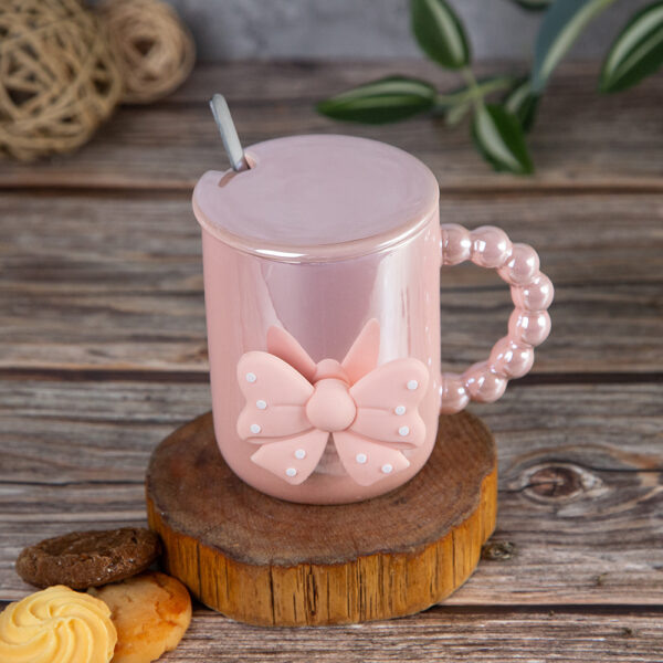 Gift mug with spoon and lid - Ribbon