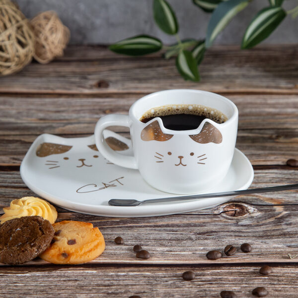 Gift mug with plate and spoon - Kitten