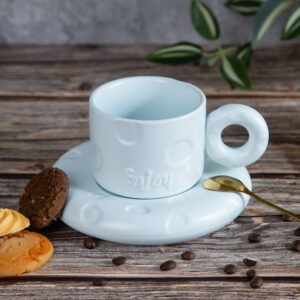 Gift mug with plate and spoon - Freshness