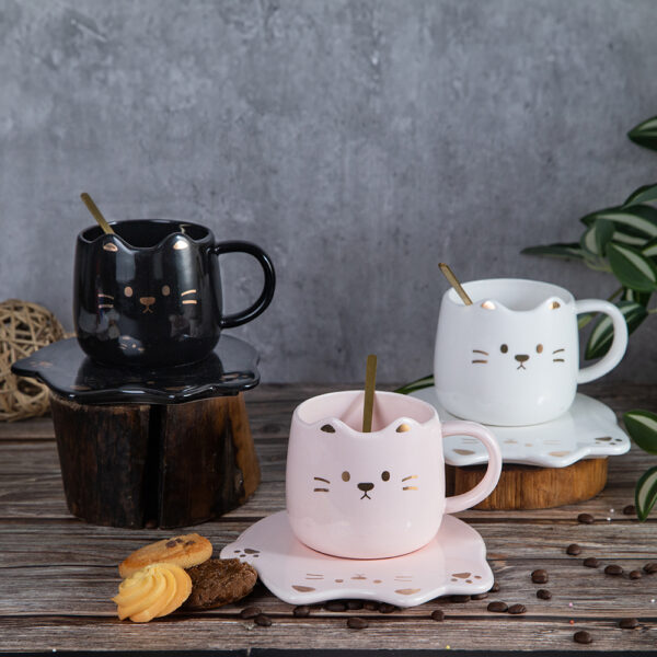 Gift mug with plate and spoon - Kitten