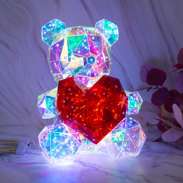 Illuminated decoration - Teddy bear with a big heart