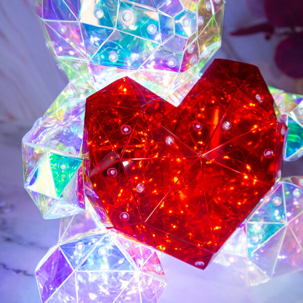 Illuminated decoration - Teddy bear with a big heart