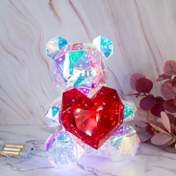 Illuminated decoration - Teddy bear with a big heart