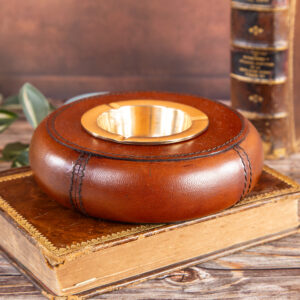 Ashtray with leather