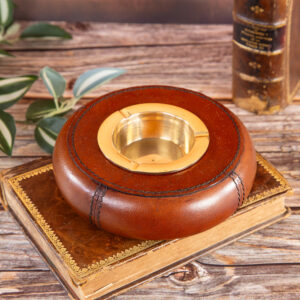 Ashtray with leather